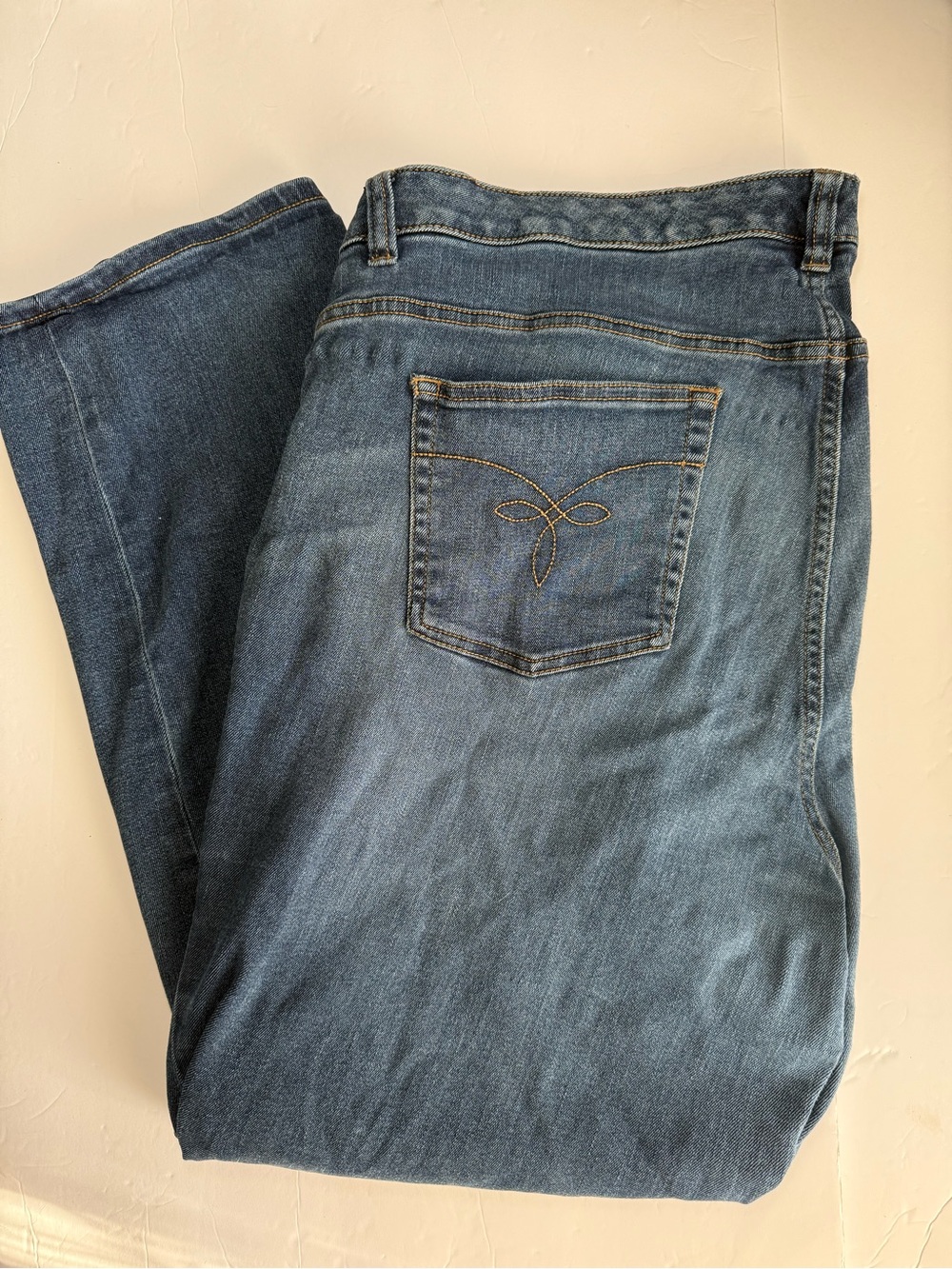 Chaps Denim Women’s Jeans - Size 24 W - Blue Wash Cute Pocket Stitching